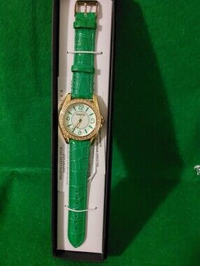 Croton, Manhatten Watch, Leather Strap, Green